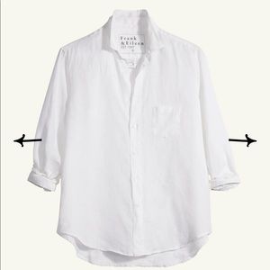 Frank & Eileen White 100% Classic Linen Eileen Button Up